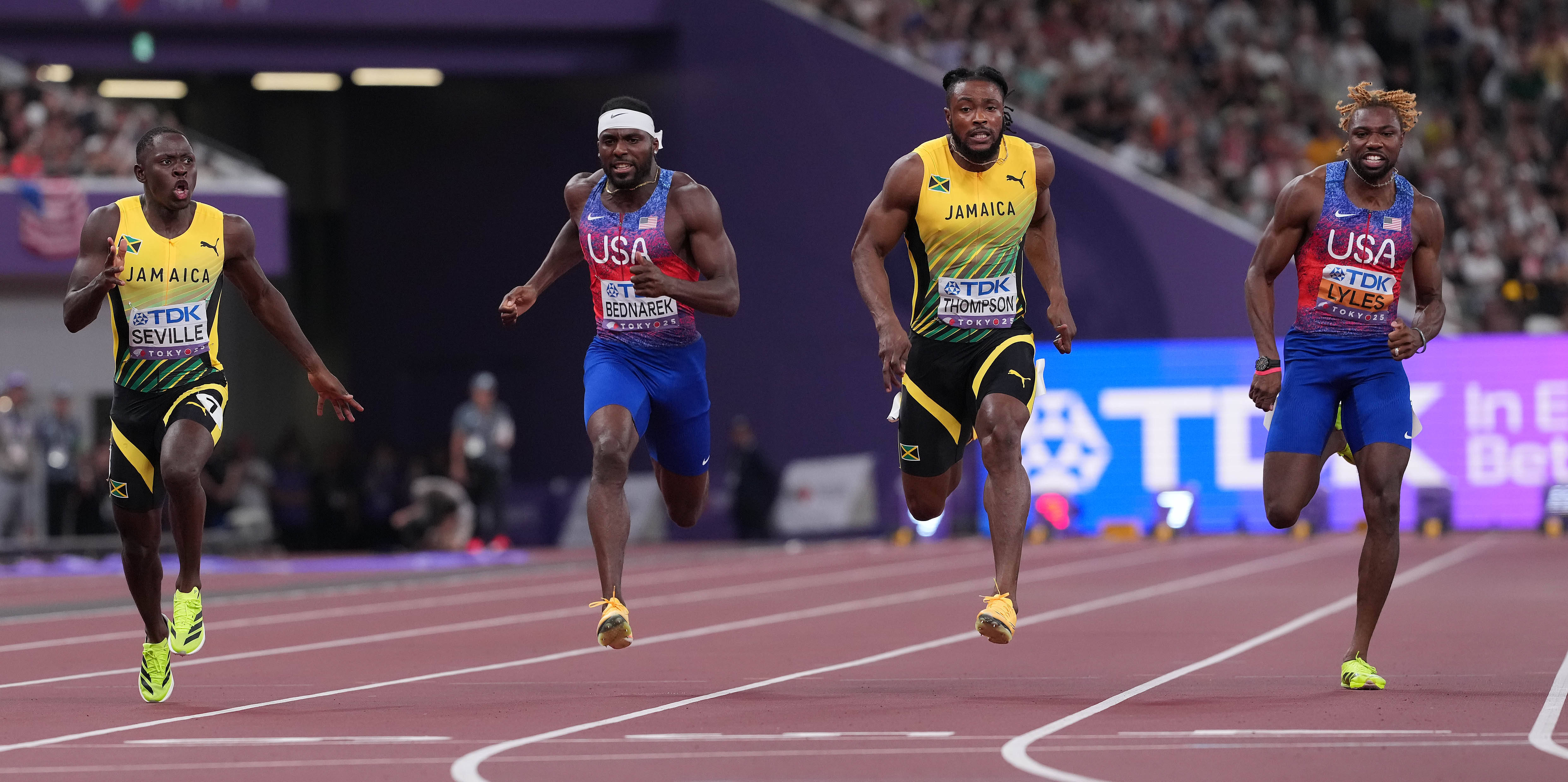 田径世锦赛丨牙买加选手塞维尔男子100米夺冠